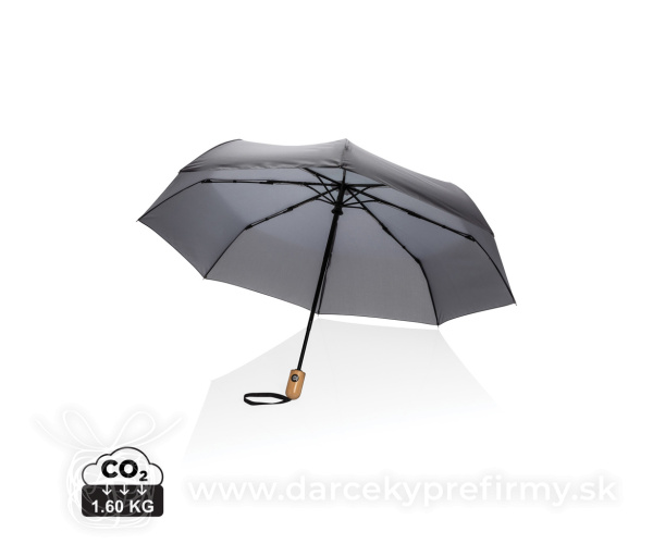 21" bambus auto-open/close dáždnik Impact zo 190T RPET AWARE