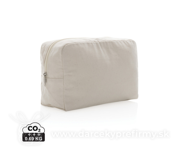 Nefarbená toaletná taška Impact z 285g recykl. canvas AWARE™