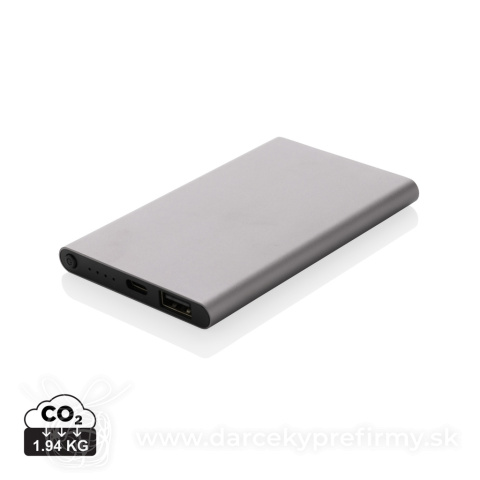 Obrázok produktu Powerbanka 4000mAh s USB C z RCS recykl. plastu a hliníka