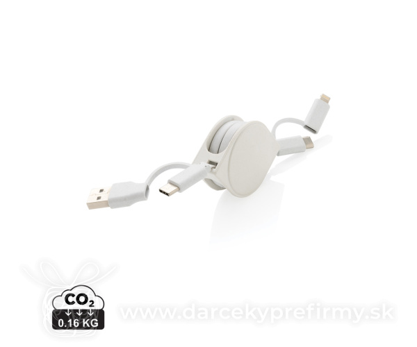 Nabíjací kábel 6 v 1 z RCS recyklovaného plastu a TPE