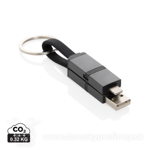 Obrázok produktu Rýchly nabíjací kábel Terra 4v1 60W z recykl. hliníka