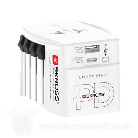 Obrázok produktu Cestovný adaptér SKROSS World MUV 65W PD s USB C káblom