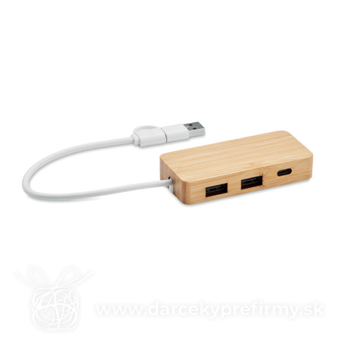 Obrázok produktu HUBBAM - Bambusový USB rozbočovač