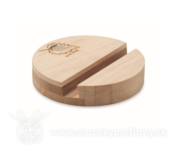 GROW ROUND STAND - Březový stojánek na telefon