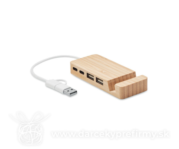 HUBSTAND - Bambusový USB rozbočovač