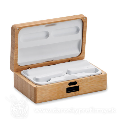 Obrázok produktu OREBAM - Sluchátka TWS v bambusovom pouz