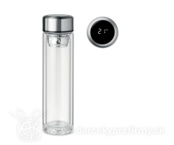 POLE GLASS - Láhev s dotykovým teploměrem