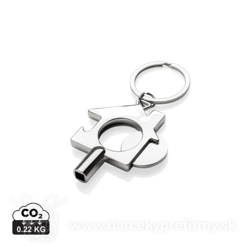 Obrázok produktu Kľúčenka 3v1 z RCS recykl. zliatiny zinku