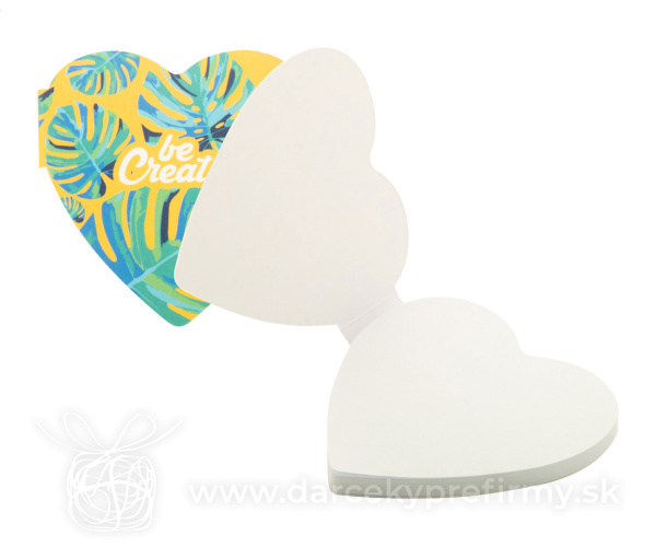 CreaStick Heart - bloček so samolepiacimi lístkami na zákazku
