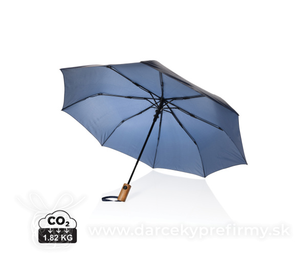 21" auto open dáždnik Kaycey z RPET AWARE a akáciového dreva