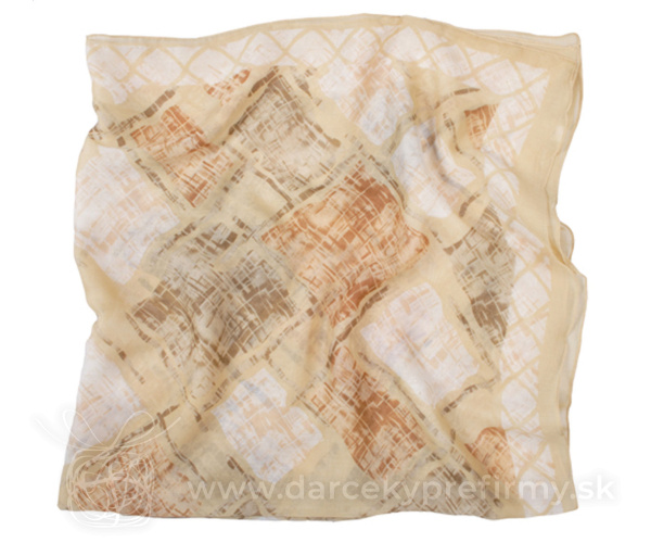 Detty - dámska šatka, 90×90, hnedá