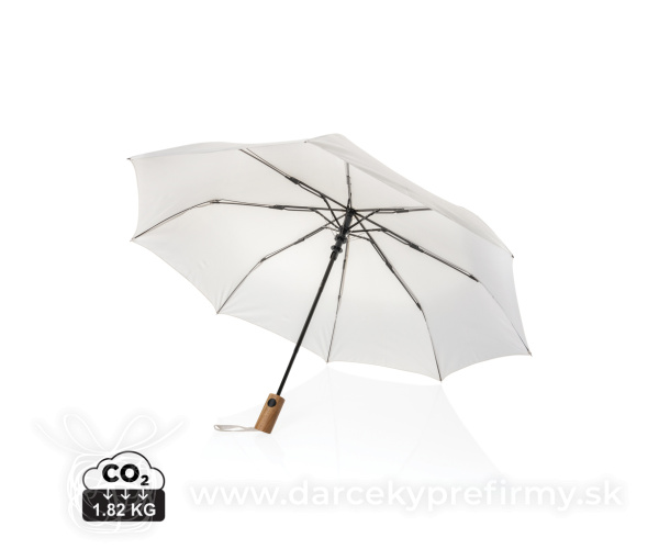 21" auto open dáždnik Kaycey z RPET AWARE a akáciového dreva
