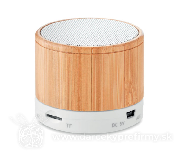 ROUND BAMBOO - Bezdrátový reproduktor bambus