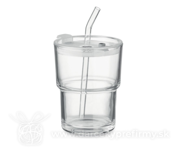 SIP - Skleněný kelímek s brčkem 400ml