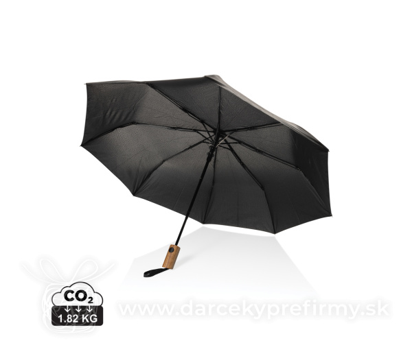 21" auto open dáždnik Kaycey z RPET AWARE a akáciového dreva