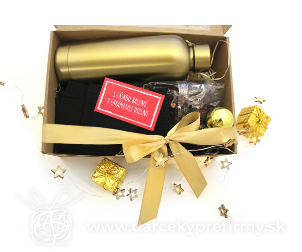 ZLATO-ČIERNY SET S TERMOSKOU