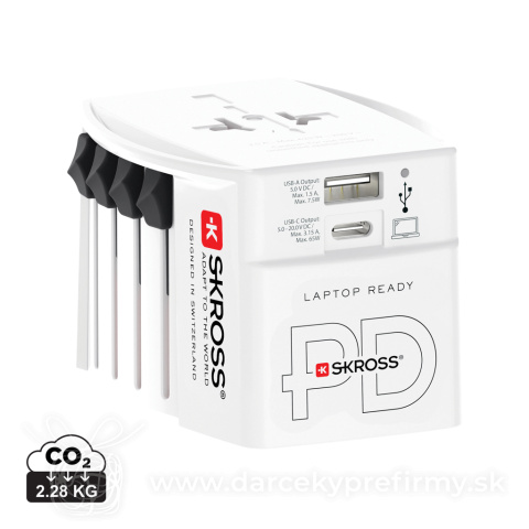 Obrázok produktu Cestovný adaptér SKROSS World MUV 65W PD s USB C káblom