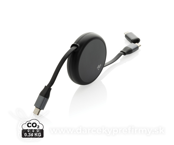 Terra RCS recyklovaný hliníkový zasúvateľný 240W 2-v-1 kábel