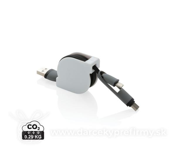 Zvinovací nabíjací kábel 3 v 1