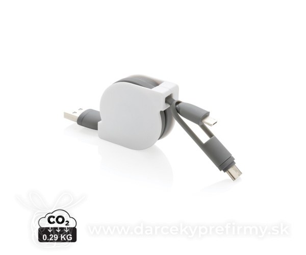 Zvinovací nabíjací kábel 3 v 1