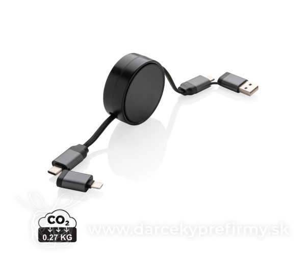 Zvinovací nabíjací kábel 6v1 Terra z RCS recykl. hliníka