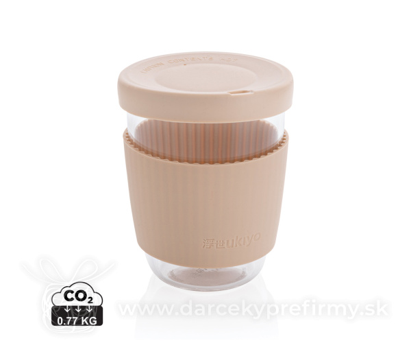 Pohár so silikónovým vrchnákom a úchopom Ukiyo