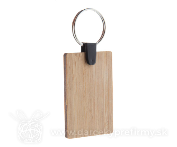 Bambry - obdĺžnikový prívesok na kľúče z bambusu