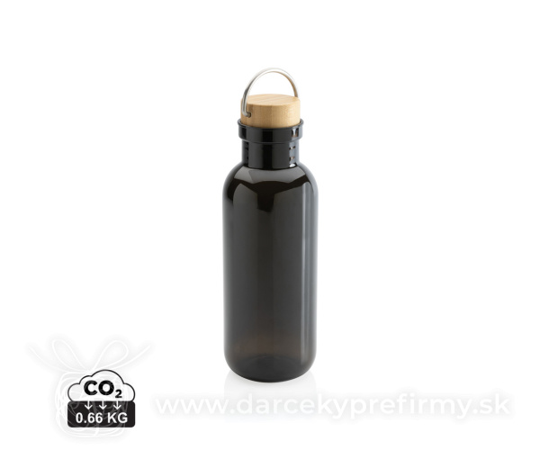 Fľaša na vodu z GRS RPET s bambusovým uzáverom a madlom