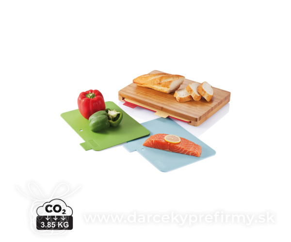 Bambusová doska so 4ks hygienických krájacích dosiek