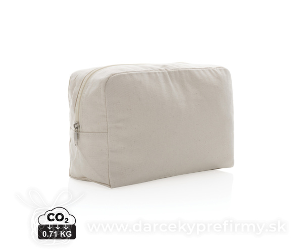 Nefarbená toaletná taška Impact z 285g recykl. canvas AWARE™