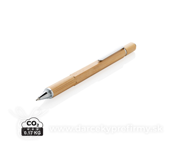 Multifunkčné pero 5 v 1 z bambusu