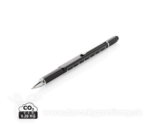 Multifunkčné pero 5 v 1 z hliníka