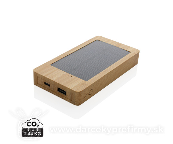 Solárna powerbanka Sunwick 10000 mAh z bambusu