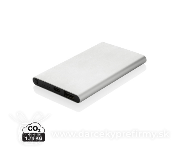 Powerbanka 4000mAh s USB C z RCS recykl. plastu a hliníka