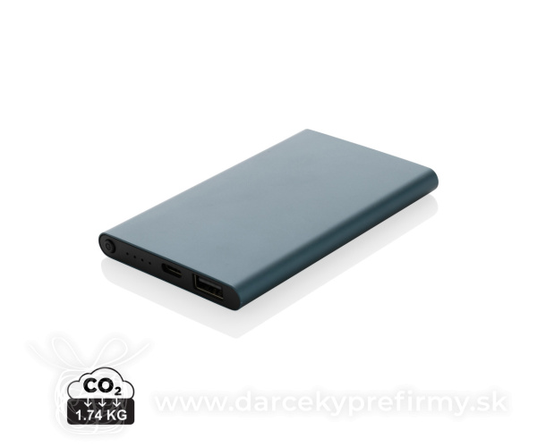 Powerbanka 4000mAh s USB C z RCS recykl. plastu a hliníka