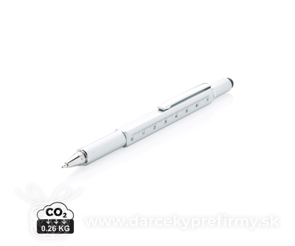 Multifunkčné pero 5 v 1 z hliníka