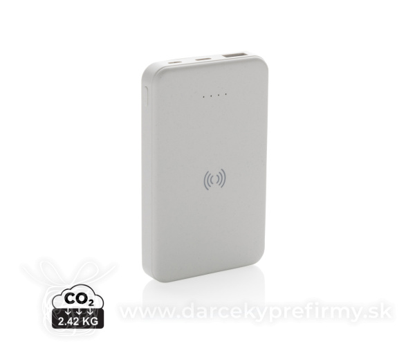 Bezdrôtová powerbanka 5000 mAh 5W z RCS recykl. plastu