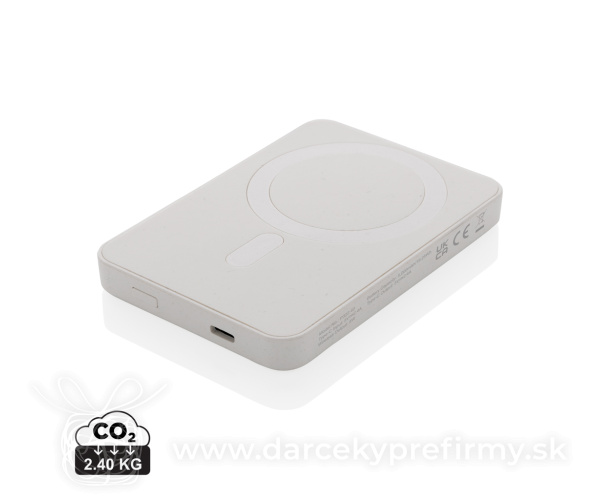 Magnetická powerbanka 5000mAh Magnetix z RCS recykl. plastu