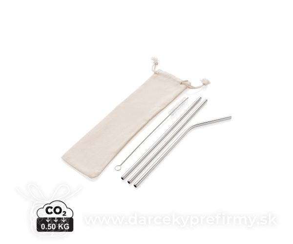 Sada 3ks nerezových slamiek