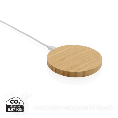 Obrázok produktu Bambusová bezdrôtová nabíjačka 15W