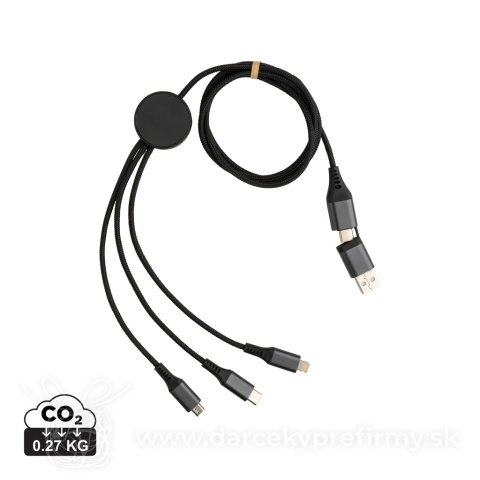 Obrázok produktu Nabíjací kábel 6 v 1 Terra 120cm z RCS recykl. hliníka a TPE