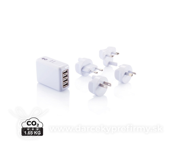 Cestovná nabíjačka s 4 USB porty