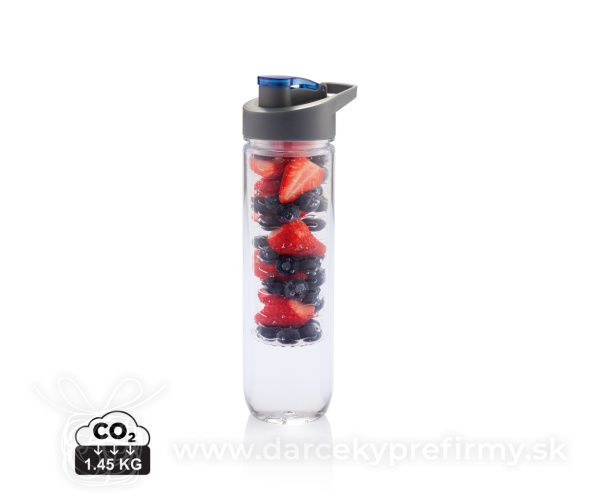 Fľaša na vodu s košíkom na ovocie