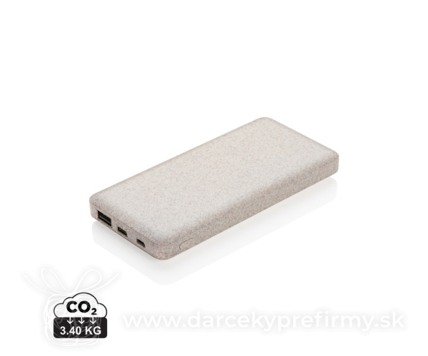 Powerbanka 10 000 mAh z pšeničnej slamy