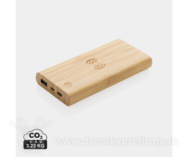 Bezdrôtová powerbanka 8 000 mAh 5W z bambusu