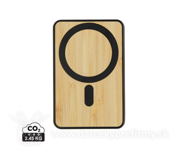 Magnetická powerbanka Zen 5000mAh 5W z RCS plastu a bambusu