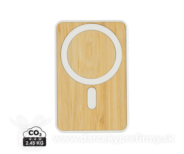Magnetická powerbanka Zen 5000mAh 5W z RCS plastu a bambusu