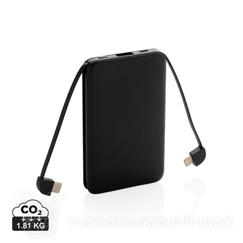 Obrázok produktu Vrecková powerbanka 5 000 mAh s integrovaným káblom