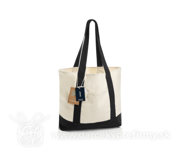 SHOP LOCAL AWARE™ recyklovaná bavlnená taška tote s gramážou