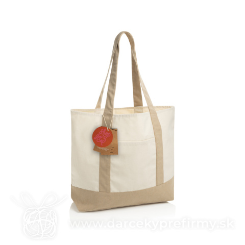 Obrázok produktu SHOP LOCAL AWARE™ recyklovaná bavlnená taška tote s gramážou
